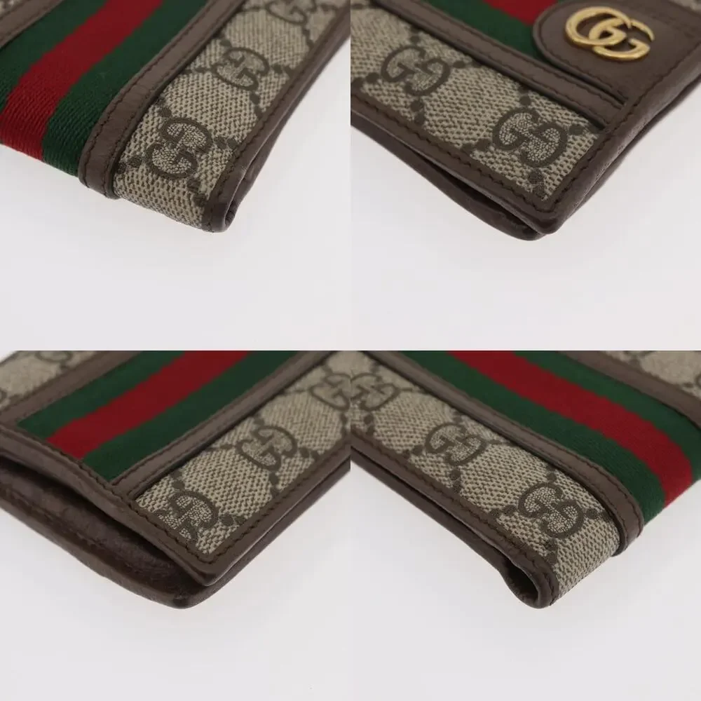 Gucci GG Supreme Web Compact Wallet Beige